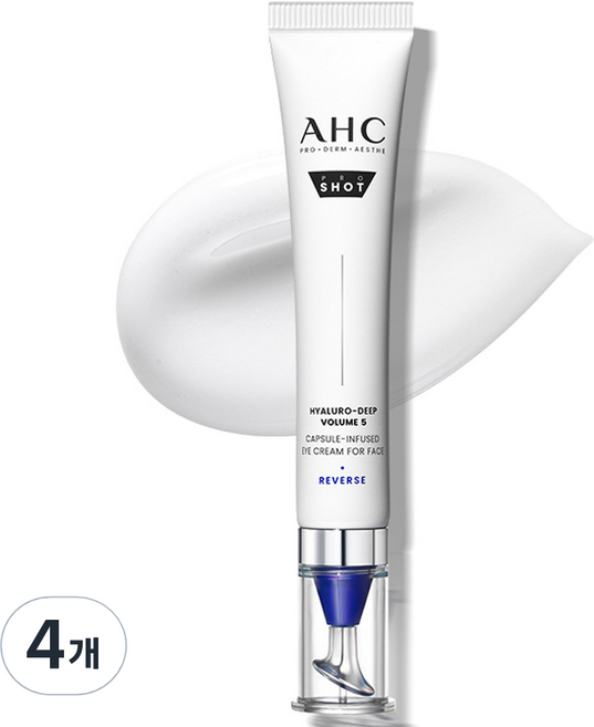AHC 프로 샷 히알루로 딥 볼륨 5 캡슐 인퓨즈드 아이크림 포 페이스, 30ml, 4개