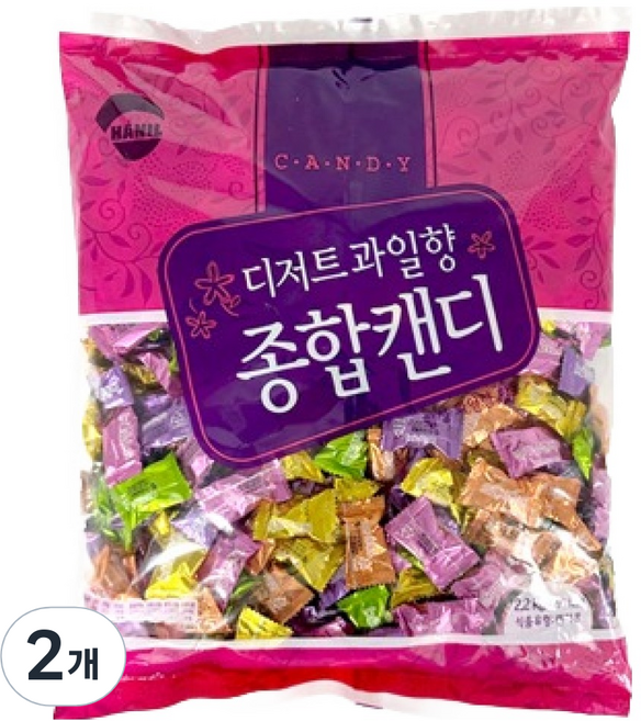 한일제과 디저트 과일향 종합캔디, 2.2kg, 2개