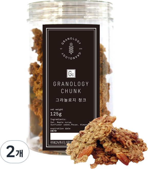 그라놀로지 청크 시그니처 그래놀라 쿠키, 125g, 2개