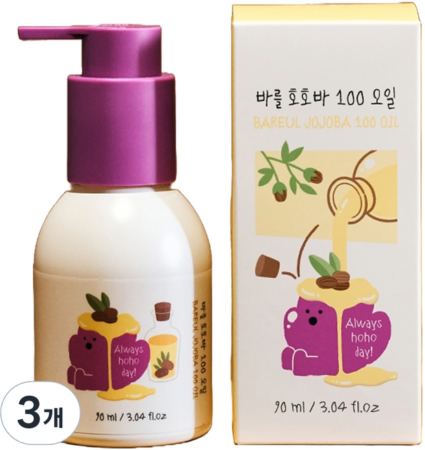 폴레드 유아용 바를 호호바 100 오일, 3개, 90ml