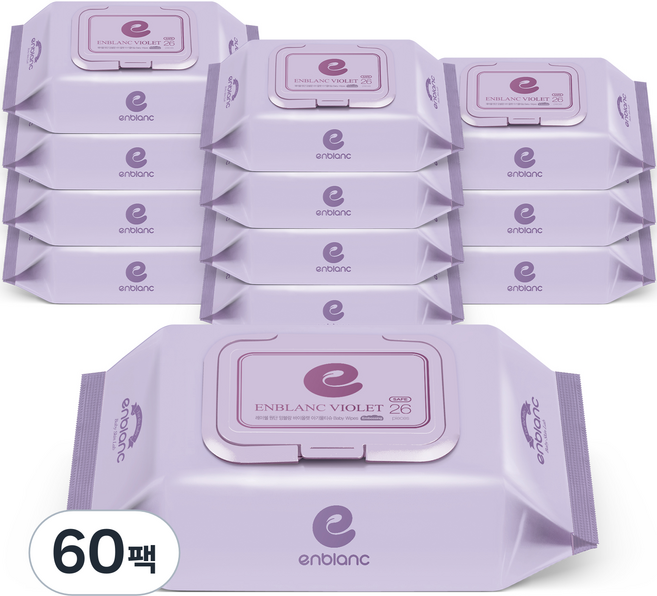 앙블랑 세이프 바이올렛 아기물티슈 휴대캡형, 70g, 26매, 60개