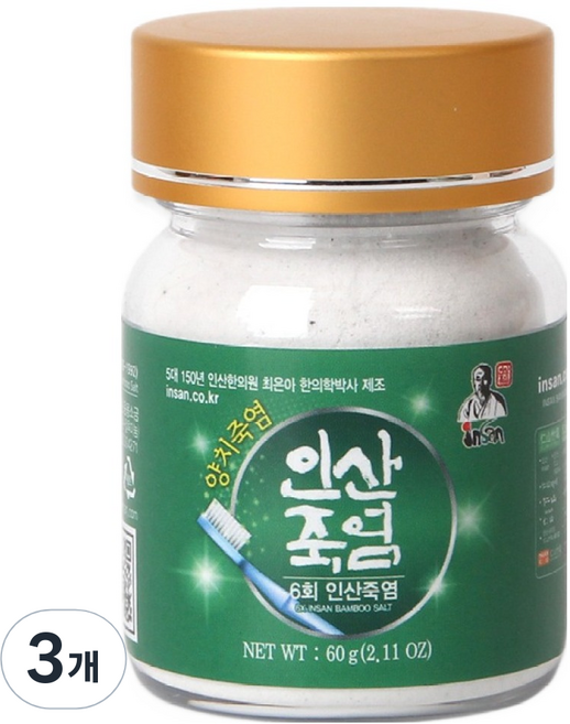 인산죽염 6회 죽염, 60g, 3개