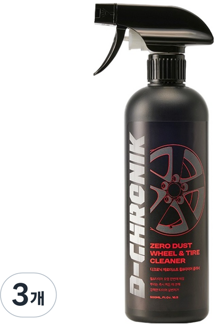 디크로닉 제로더스트 휠 앤 타이어 클리너, 500ml, 3개