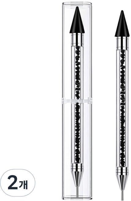 퍼니네일 고급형 크리스탈 네일 스톤피커, 블랙, 2개