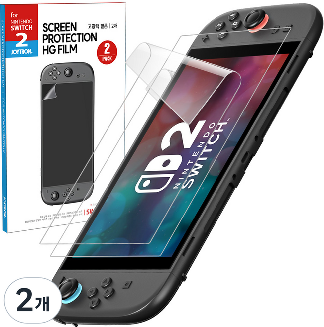 JOYTRON 任天堂 Switch 2 高光澤螢幕保護膜 2片組, SW2-FILM03, 透明, 2個