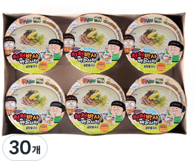 백제 흔한남매 곰탕쌀국수 + 띠부씰 랜덤발송, 59.5g, 30개
