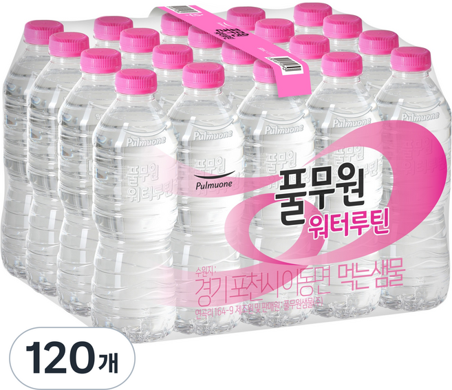 풀무원샘물 워터루틴 먹는샘물 무라벨, 500ml, 120개