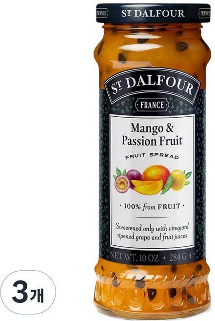 샹달프 망고 앤 패션 프룻잼, 284g, 3개