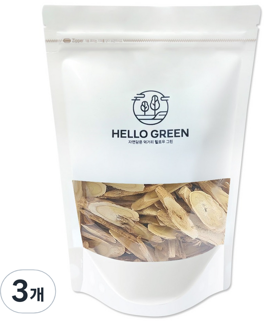 헬로우그린 3년근 건조 특 황기, 3개, 300g