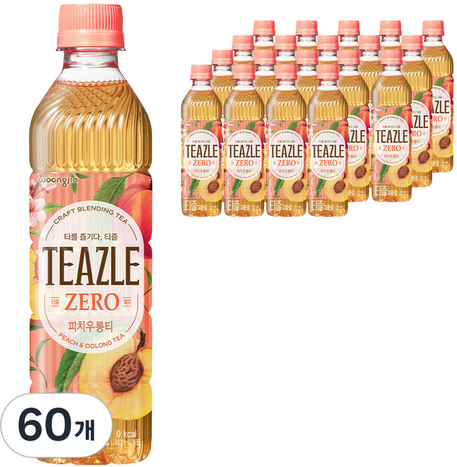 티즐 제로 피치우롱티, 500ml, 60개