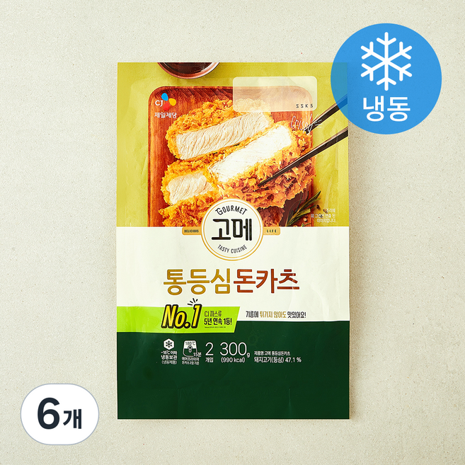 고메 통등심 돈카츠 (냉동), 300g, 6개