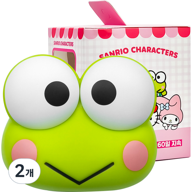 벨르아망 산리오 케로케로케로피 빅페이스 리필형 차량용 방향제 세트, 2개, 화이트 머스크