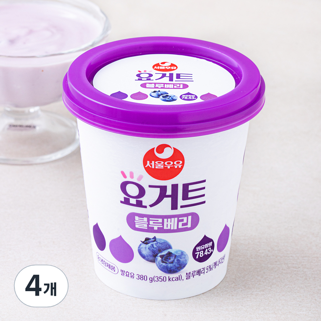 서울우유 요거트 블루베리, 380g, 1개입, 4개