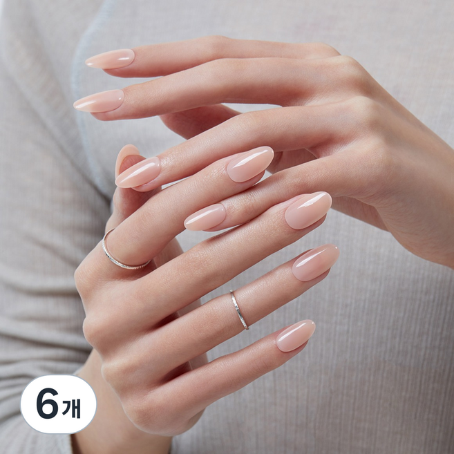 데싱디바 매직프레스 네일팁 아몬드, 누드 글로시, 6개