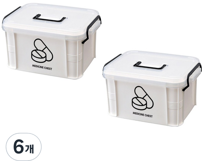 엠리빙 다용도 약통 정리함 S, 6개
