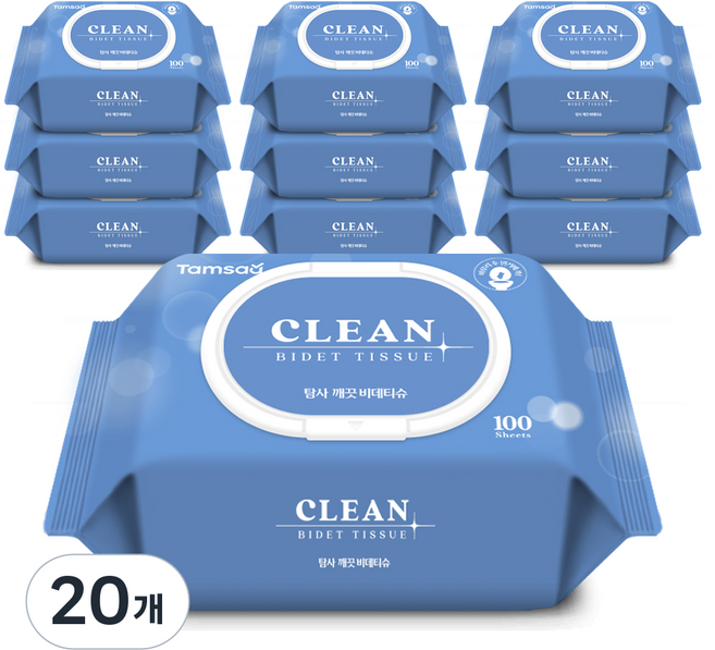 탐사 깨끗 비데티슈 캡형, 100매, 20개