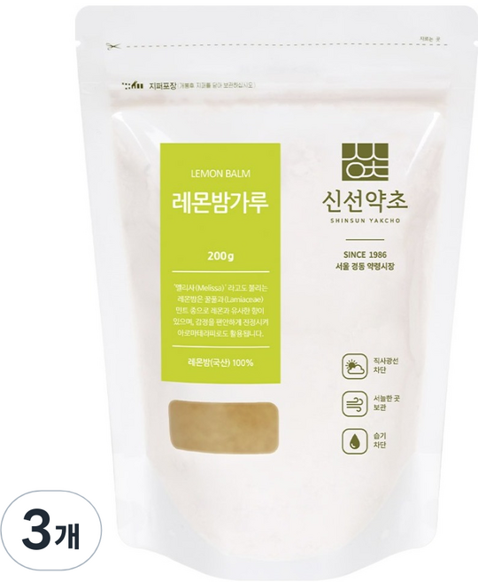 신선약초 레몬밤 가루, 200g, 3개