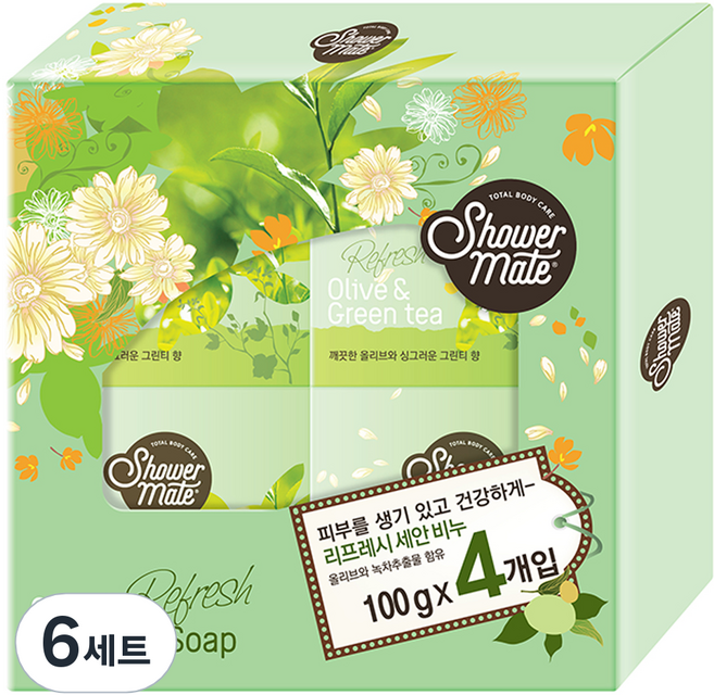 Shower mate 橄欖 & 綠茶潔面皂, 100g