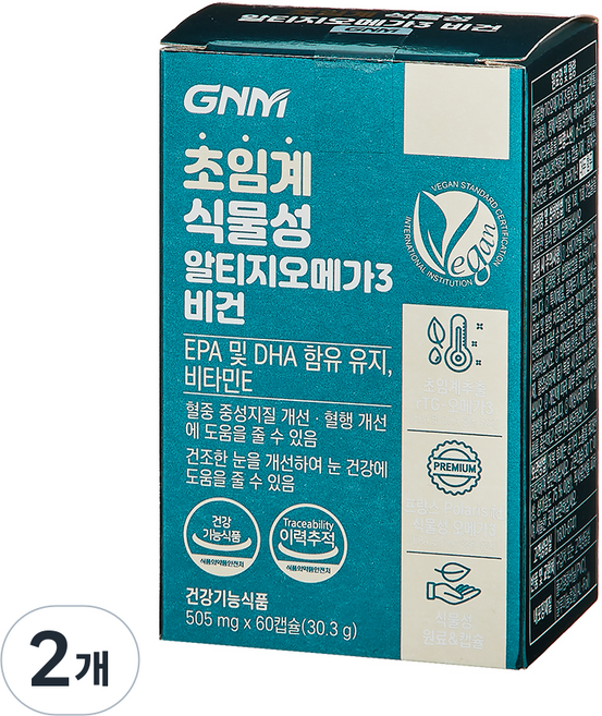 자연의품격 초임계 식물성 알티지오메가3 비건 비타민E, 60정, 2개