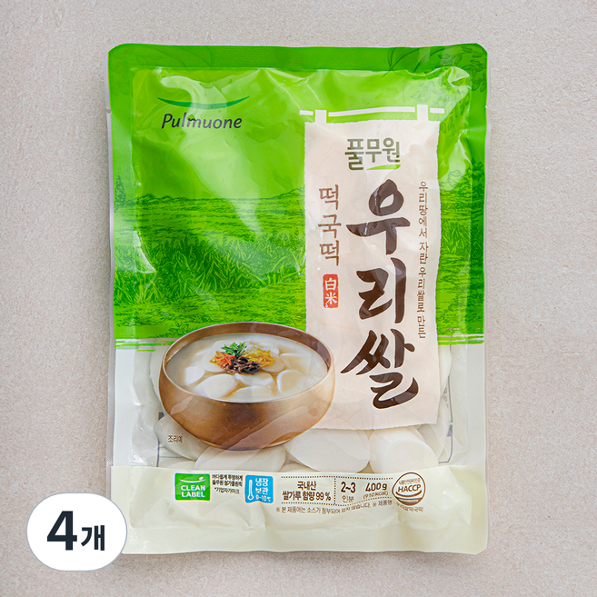 풀무원 우리쌀 떡국떡, 400g, 4개