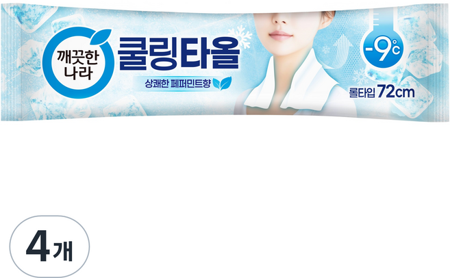깨끗한나라 페퍼민트 쿨링타올, 29g, 4개