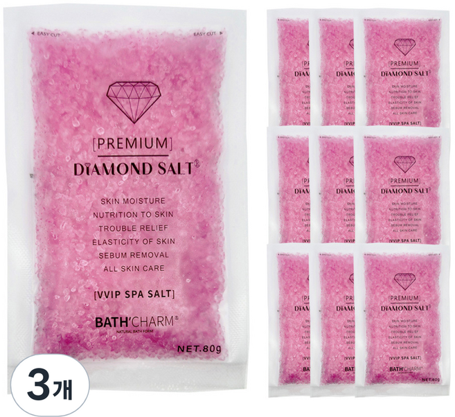 바스참 다이아몬드 솔트 입욕제 벚꽃, 800g, 3개