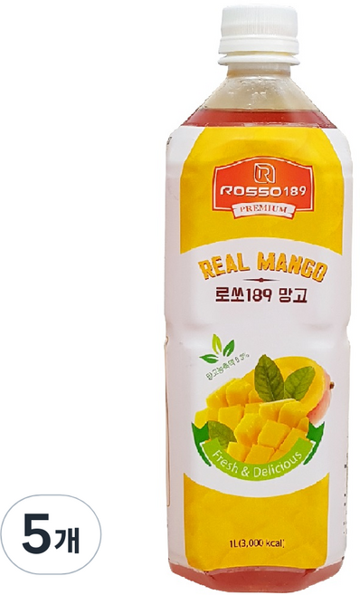로쏘189 망고 음료베이스, 1L, 5개
