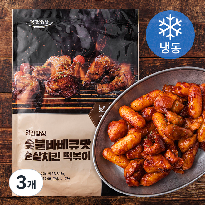 정감밥상 숯불바베큐맛 순살치킨 떡볶이 (냉동), 630g, 3개