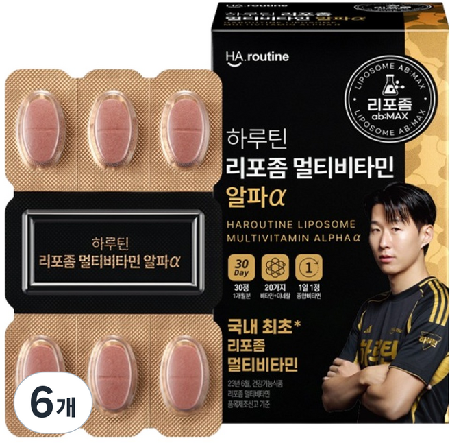 하루틴 멀티비타민 미네랄 알파a 33g, 30정, 6개