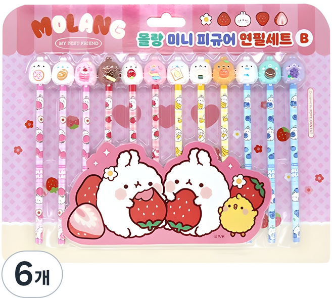 팝콘팬시 몰랑 뉴 피규어 연필세트 2탄 B, 핑크, 72개