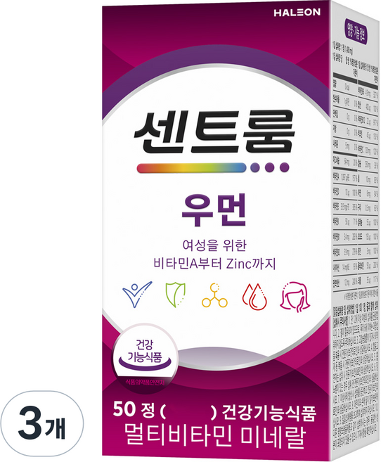 센트룸 우먼 멀티비타민 미네랄, 50정, 3개
