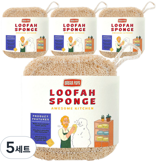 어반파파 어썸루파 천연수세미, 4개, 5세트