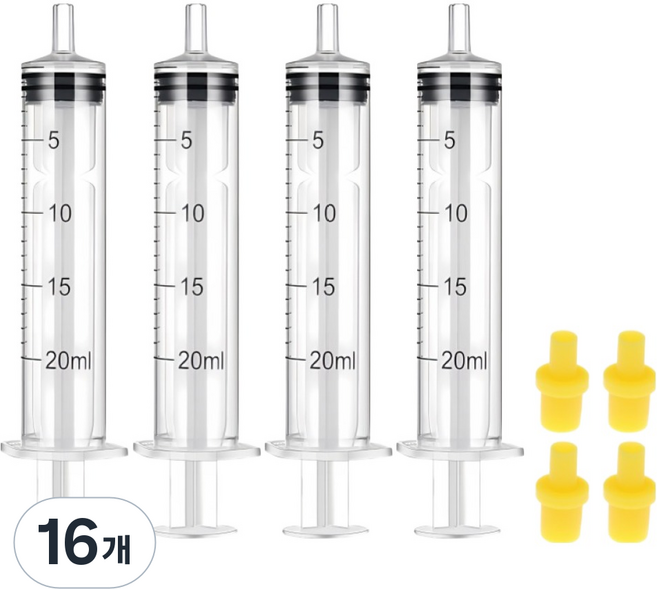 Daon Select 無限供墨 附黃色橡膠頭 吸墨針筒 20ml, 16個, 混合色