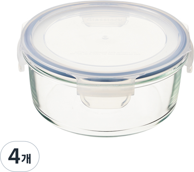 글라스락 라인 원3호 원형, 4개, 950ml