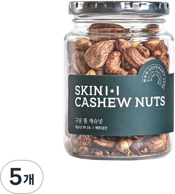 착한습관 구운 통 캐슈넛, 180g, 5개