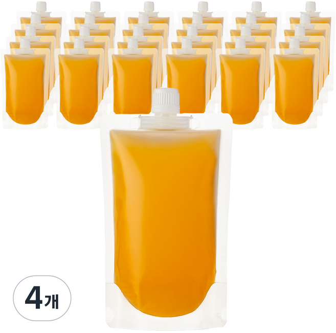 코멧 투명 스파우트 음료 파우치 300 mL, 입구지름 15mm, 25개입, 4개