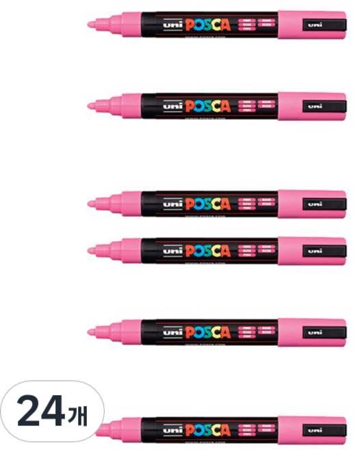 포스카 컬러마커 PC-5M 라이트 핑크, 1색, 24개