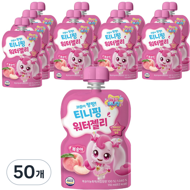 티니핑 워터젤리 복숭아, 50개, 110ml