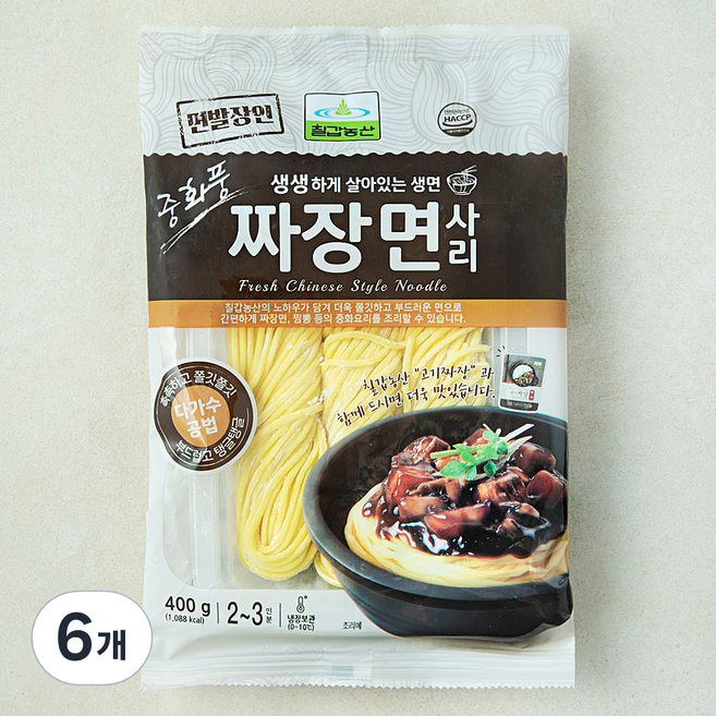 칠갑농산 짜장면 사리, 400g, 6개