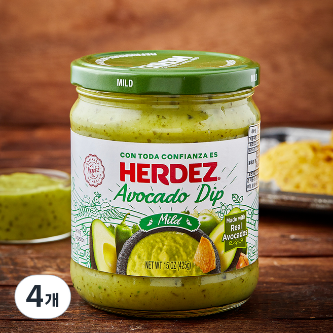 헤르데즈 아보카도 딥 마일드, 425g, 4개