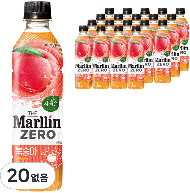 자연은 더말린 제로 복숭아 음료, 500ml, 60개