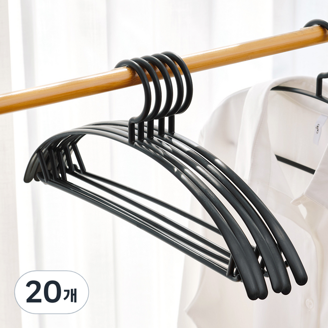 살림의기술 어깨뿔방지 니트 옷걸이, 블랙, 20개