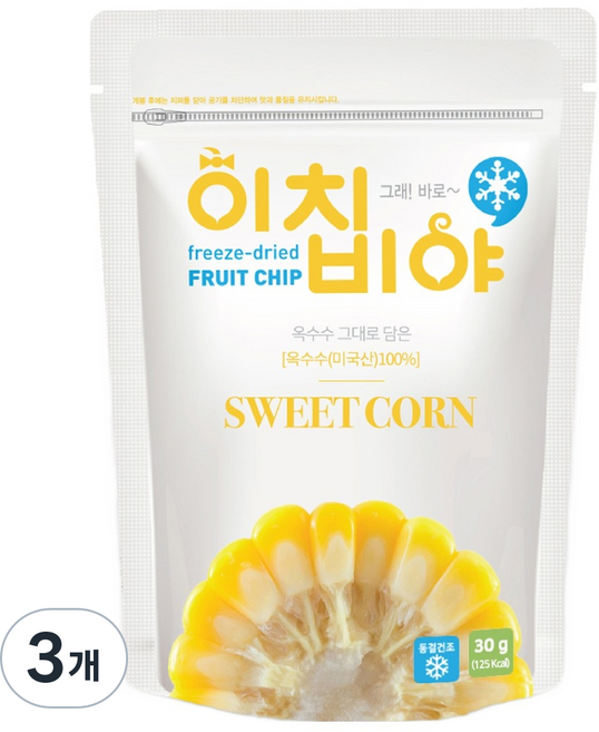 이치비야 동결건조 과일칩 옥수수, 30g, 3개