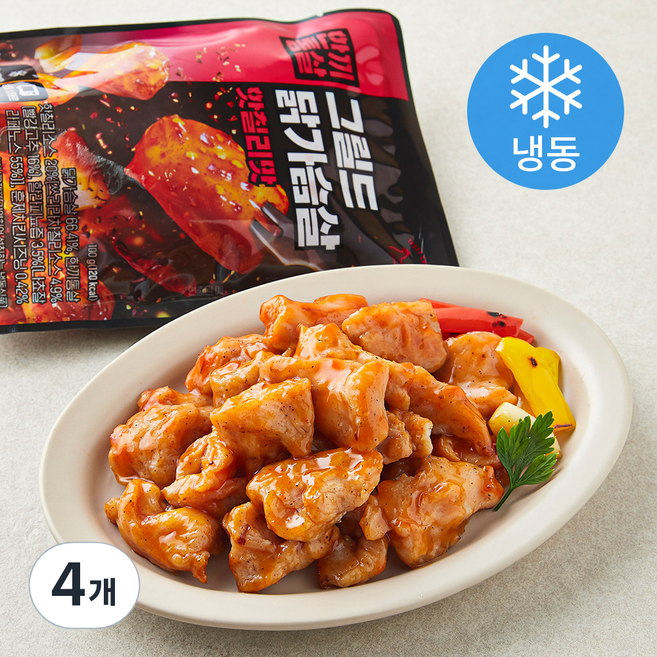 한끼통살 그릴드 닭가슴살 핫칠리맛 (냉동), 100g, 5개입, 4개