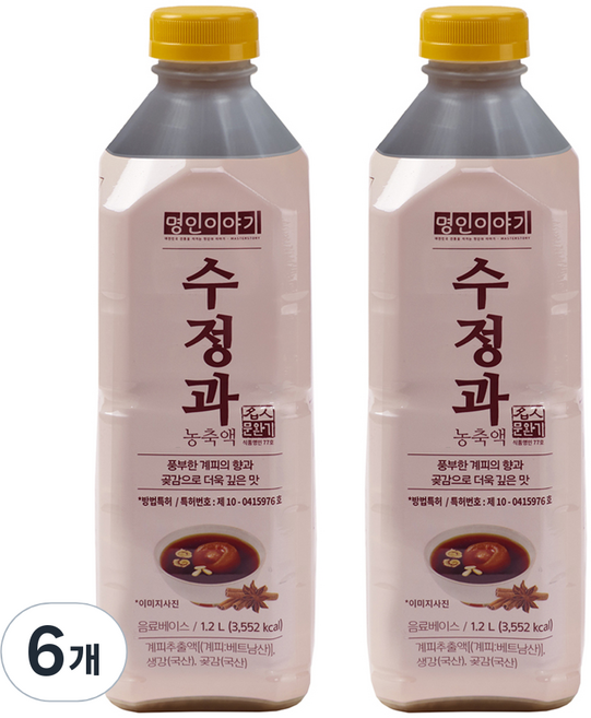명인이야기 수정과 농축액, 1.2L, 6개