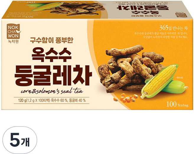 녹차원 옥수수 둥굴레차, 1.2g, 100개입, 5개