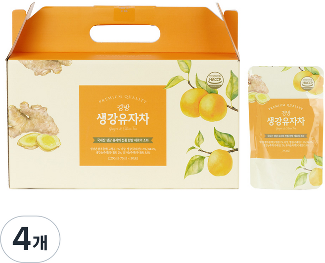 경방신약 생강유자차즙, 75ml, 30개입, 4개