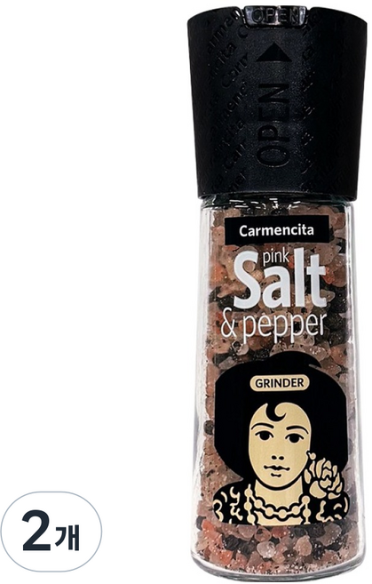 카르멘시타 핑크 솔트 위드 페퍼 그라인더, 91g, 2개