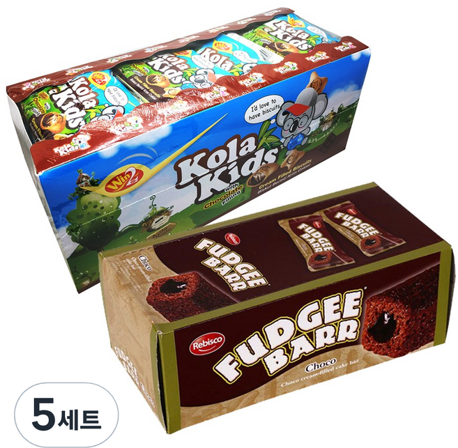 윈윈푸드 코라 키즈 초콜릿맛 18g x 24p + 퍼지바 초코맛 42g x 12p 세트, 5세트