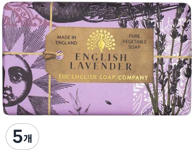 더잉글리쉬솝 핸드메이드 비누 라벤더향, 190g, 5개 - 쿠팡